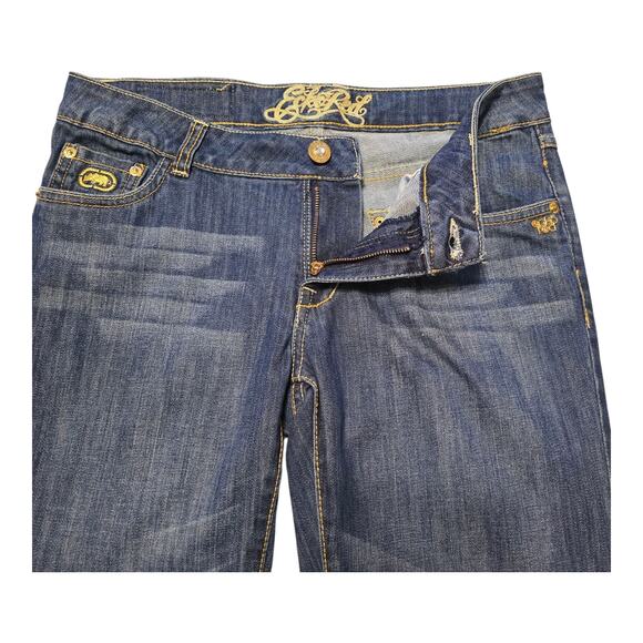 EckoRed Bootcut Womens Jeans Size 9 Blue Medium Wash Low-Rise Embroidered Rhino - Picture 8 of 16